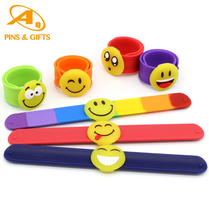 Wholesale Custom Two Color Rubber Silicon Reflective Silicone Mold Not Sweat Mask Elastic Strap Steel ID Slap Bracelet Wristband