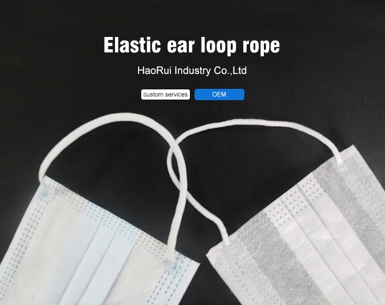 High Quality Flat Elastic Ear Loop 6mm Soft Earloop Band for Face Mask