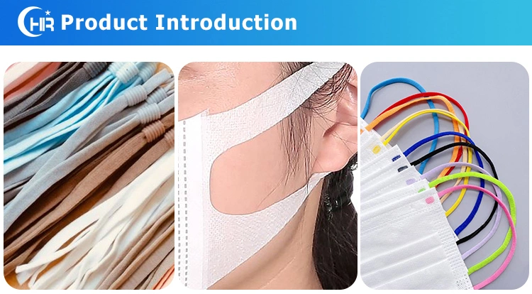 3.5mm 4.5mm 5.0mm Color Flat Elastic Band Earloop for Face Mask