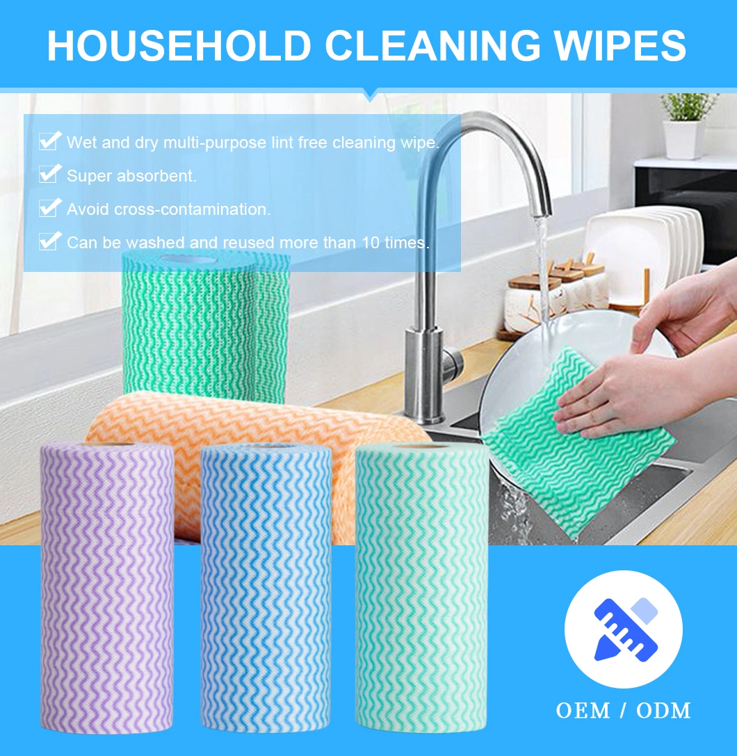 Factory Produced Soft Feeling Reusable Cleaning Cloth Disposable Non Woven Kitchen Wipe