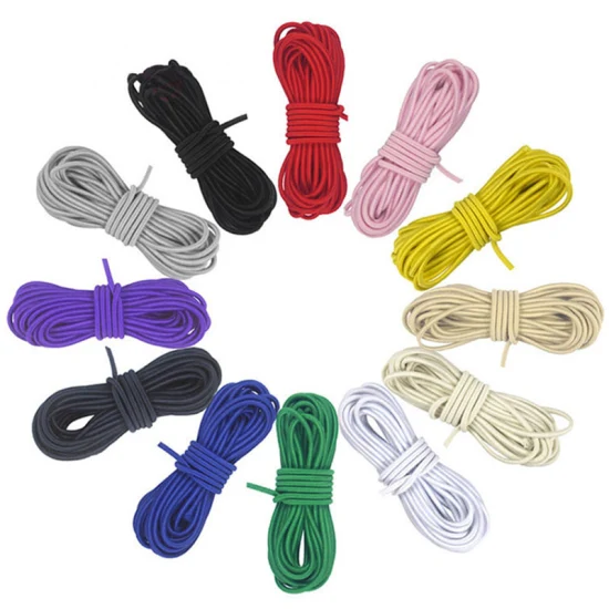 Abpf Factory Wholesale Polyester High Elasticity Drawstring Cord Round Rubber Elastic Cord